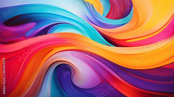 Obraz Wave Colorful Background. Generative AI