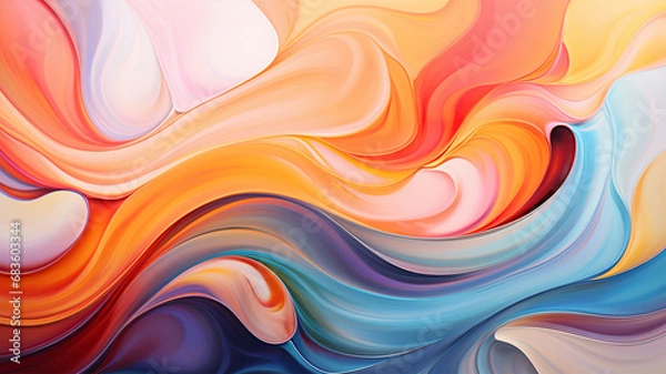 Obraz Wave Colorful Background. Generative AI