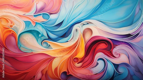 Obraz Wave Colorful Background. Generative AI