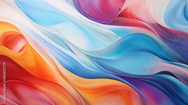 Obraz Wave Colorful Background. Generative AI