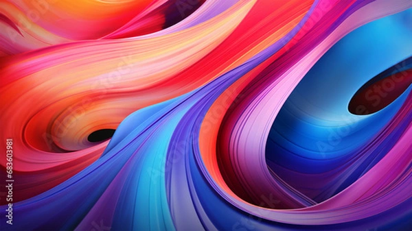 Obraz Wave Colorful Background. Generative AI