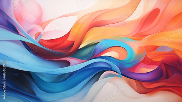 Obraz Wave Colorful Background. Generative AI