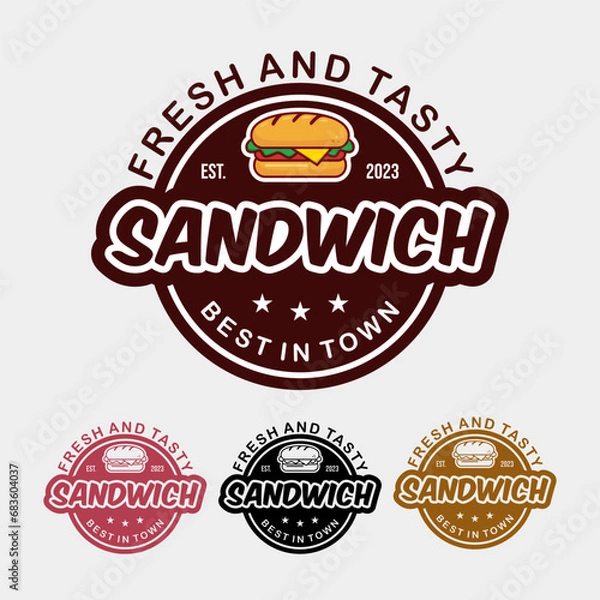 Obraz Vector sandwich logo design vector collection