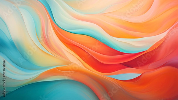 Obraz Wave Colorful Background. Generative AI