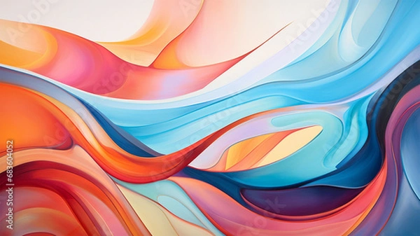 Obraz Wave Colorful Background. Generative AI