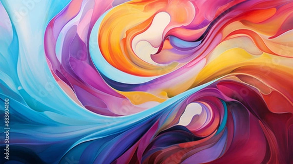 Obraz Wave Colorful Background. Generative AI