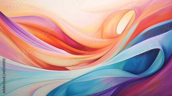 Obraz Wave Colorful Background. Generative AI