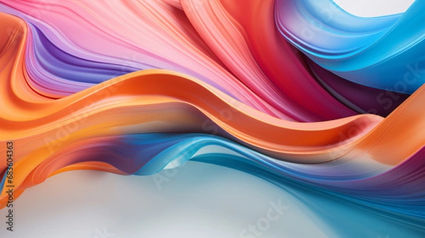 Obraz Wave Colorful Background. Generative AI