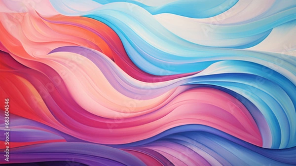 Obraz Wave Colorful Background. Generative AI