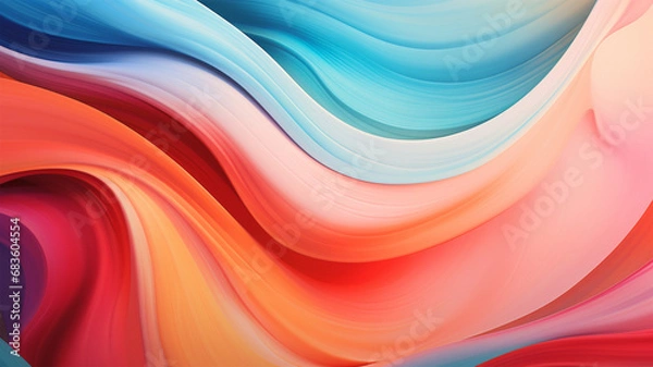 Obraz Wave Colorful Background. Generative AI