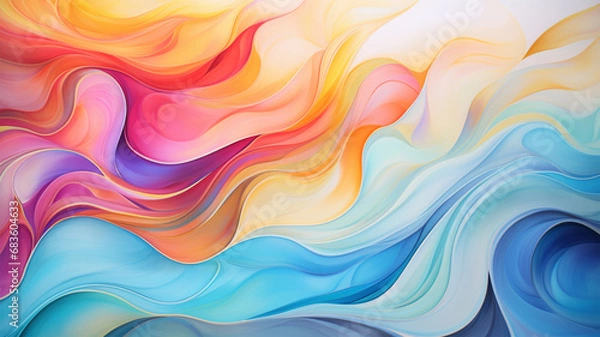 Obraz Wave Colorful Background. Generative AI