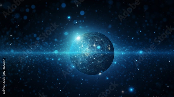 Fototapeta Earth and light in space,created with Generative AI tecnology.