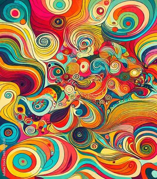 Fototapeta Swirl psychedelic abstract background colorful swirl wallpaper