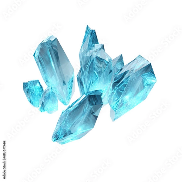 Fototapeta levitating crystalline shards abstract