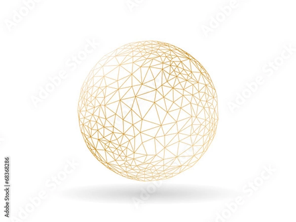 Obraz Geometric polygonal globe sphere unusual vector graphic template