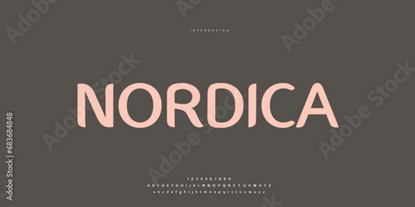 Fototapeta Elegant Font Uppercase Lowercase and Number. Classic Lettering Minimal Fashion Designs. Typography modern Sen Serif fonts regular decorative vintage concept. vector illustration.