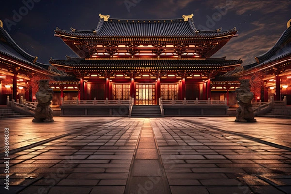 Obraz traditional chinese temple at night