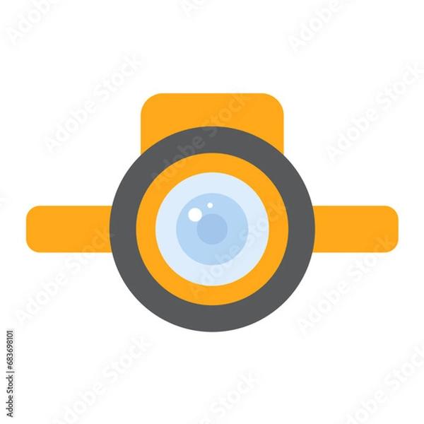 Fototapeta Head Lamp Flat Multicolor Icon