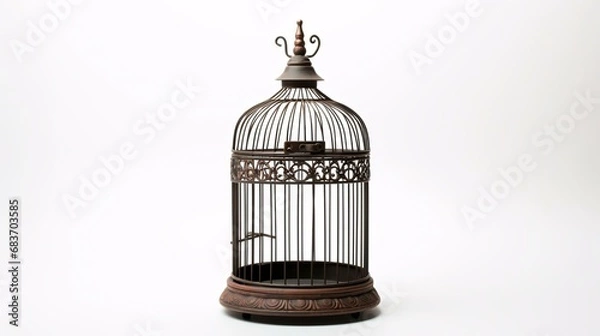 Fototapeta a bird cage with a bird inside