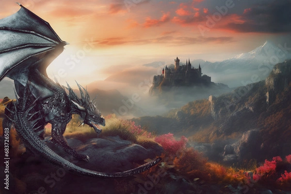 Obraz Schöner wilder Drachen