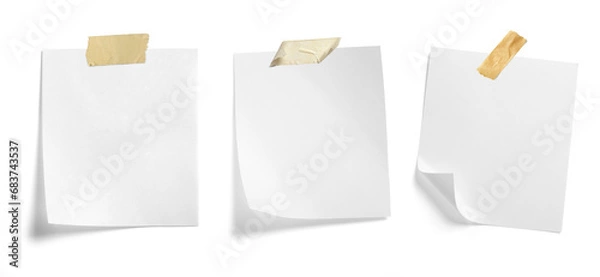 Fototapeta paper message note reminder blank background office business white empty page label adhesive tape
