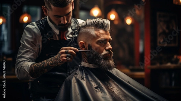 Fototapeta Barber in action
