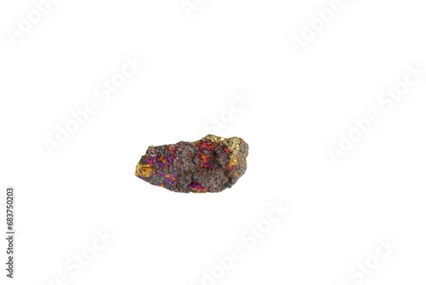Fototapeta chalcopyrite mineral stone macro on white background