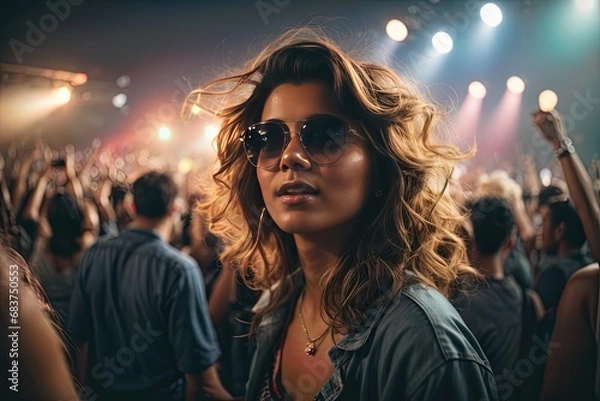 Fototapeta Crazy fire party with enjoyment expressions and Lighting || Urban level concert style