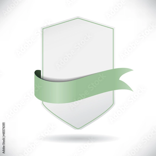 Fototapeta Banner with ribbon on a white background