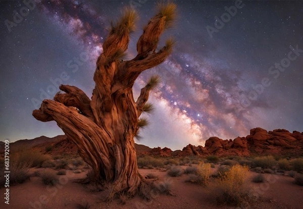 Fototapeta Mystical Mesquite: Nevada's Valley of Fire State Park Twilight.