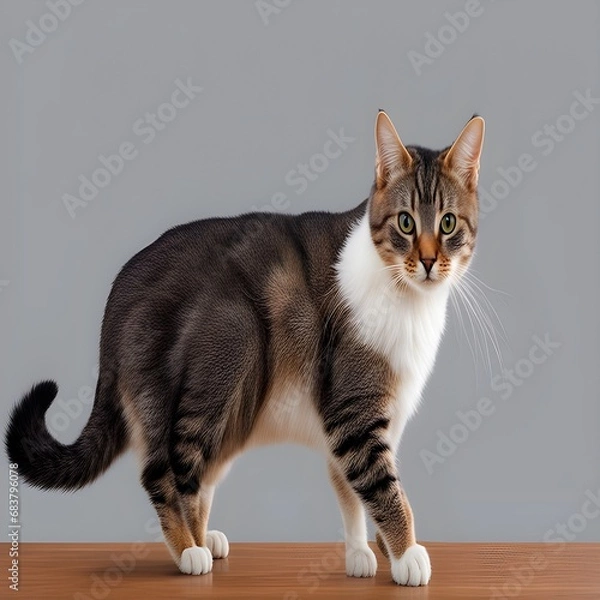 Obraz A cat immersed in the scenery outside the window
