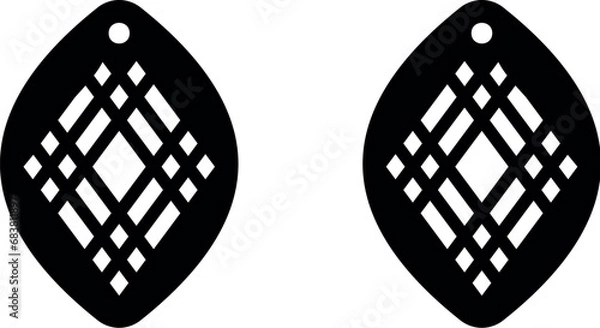 Obraz Geometry earrings laser cut file
