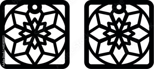 Obraz Geometry earrings laser cut file