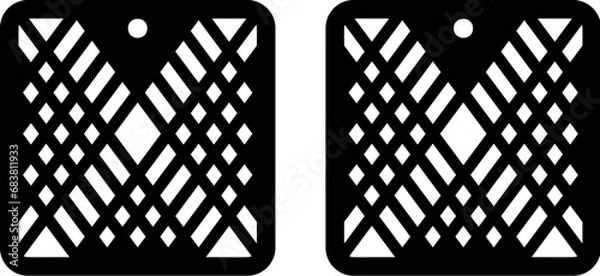 Obraz Geometry earrings laser cut file