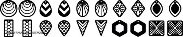 Obraz Set geometry earrings laser cut file, bundle