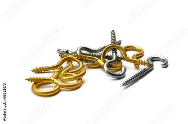 Obraz Golden And Silver Wall Hooks Asorted