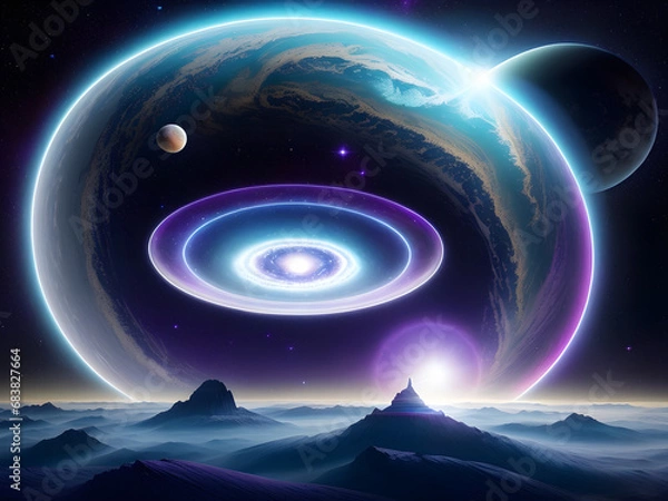 Fototapeta Cosmic Codex: Journey into the Celestial Library
