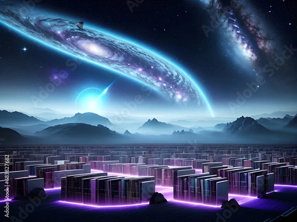 Fototapeta Cosmic Codex: Journey into the Celestial Library