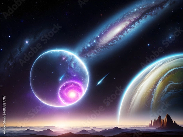 Fototapeta Cosmic Codex: Journey into the Celestial Library