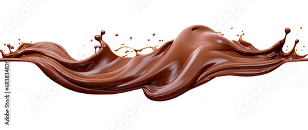 Fototapeta Chocolate splash. Isolated on Transparent background.