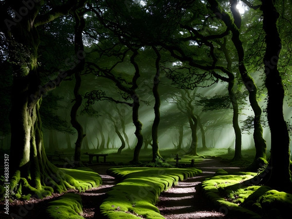 Fototapeta Mystic Twilight: Secrets of the Enchanted Woodland Glade