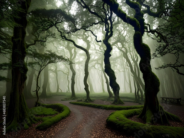 Fototapeta Mystic Twilight: Secrets of the Enchanted Woodland Glade