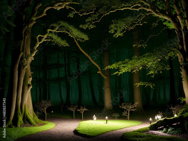 Fototapeta Mystic Twilight: Secrets of the Enchanted Woodland Glade