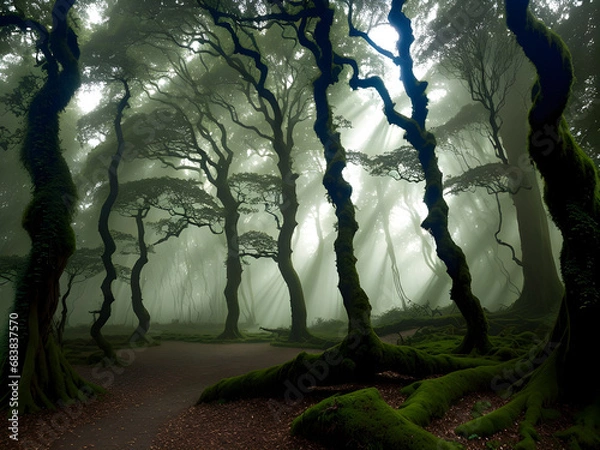 Fototapeta Mystic Twilight: Secrets of the Enchanted Woodland Glade