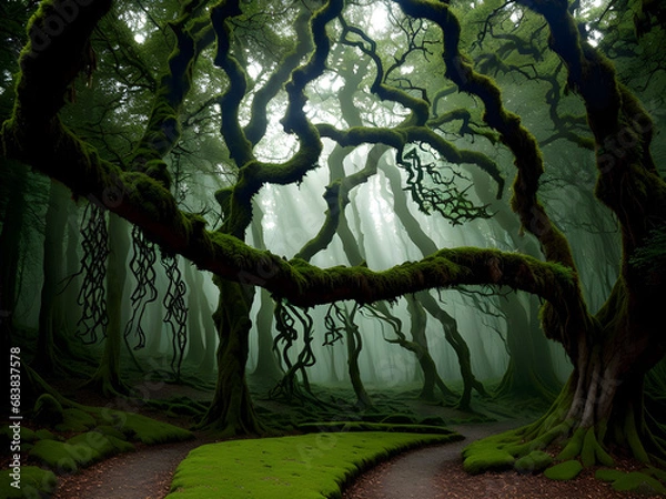 Fototapeta Mystic Twilight: Secrets of the Enchanted Woodland Glade
