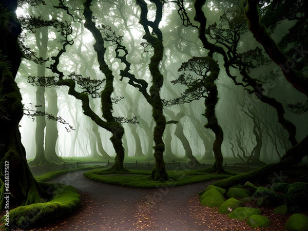 Fototapeta Mystic Twilight: Secrets of the Enchanted Woodland Glade