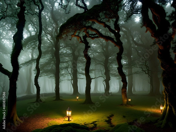 Fototapeta Mystic Twilight: Secrets of the Enchanted Woodland Glade