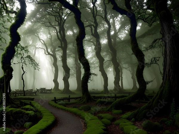 Fototapeta Mystic Twilight: Secrets of the Enchanted Woodland Glade