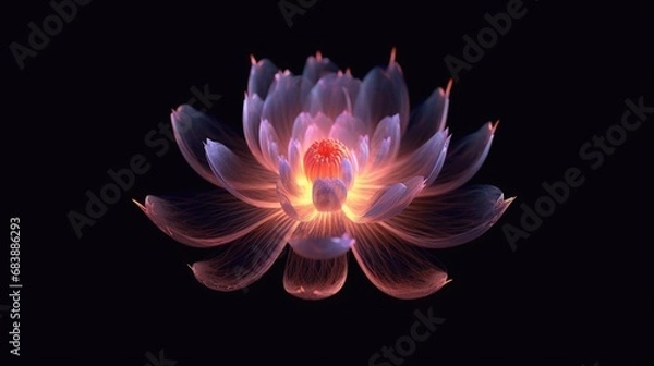 Fototapeta Generative AI image of beautiful lotus gracefully.Generative AI