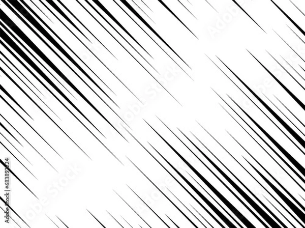 Fototapeta Comic book speed lines set, explosion effect. Abstract zoom speed light, motion background. Mega speed frame. illustration on white background